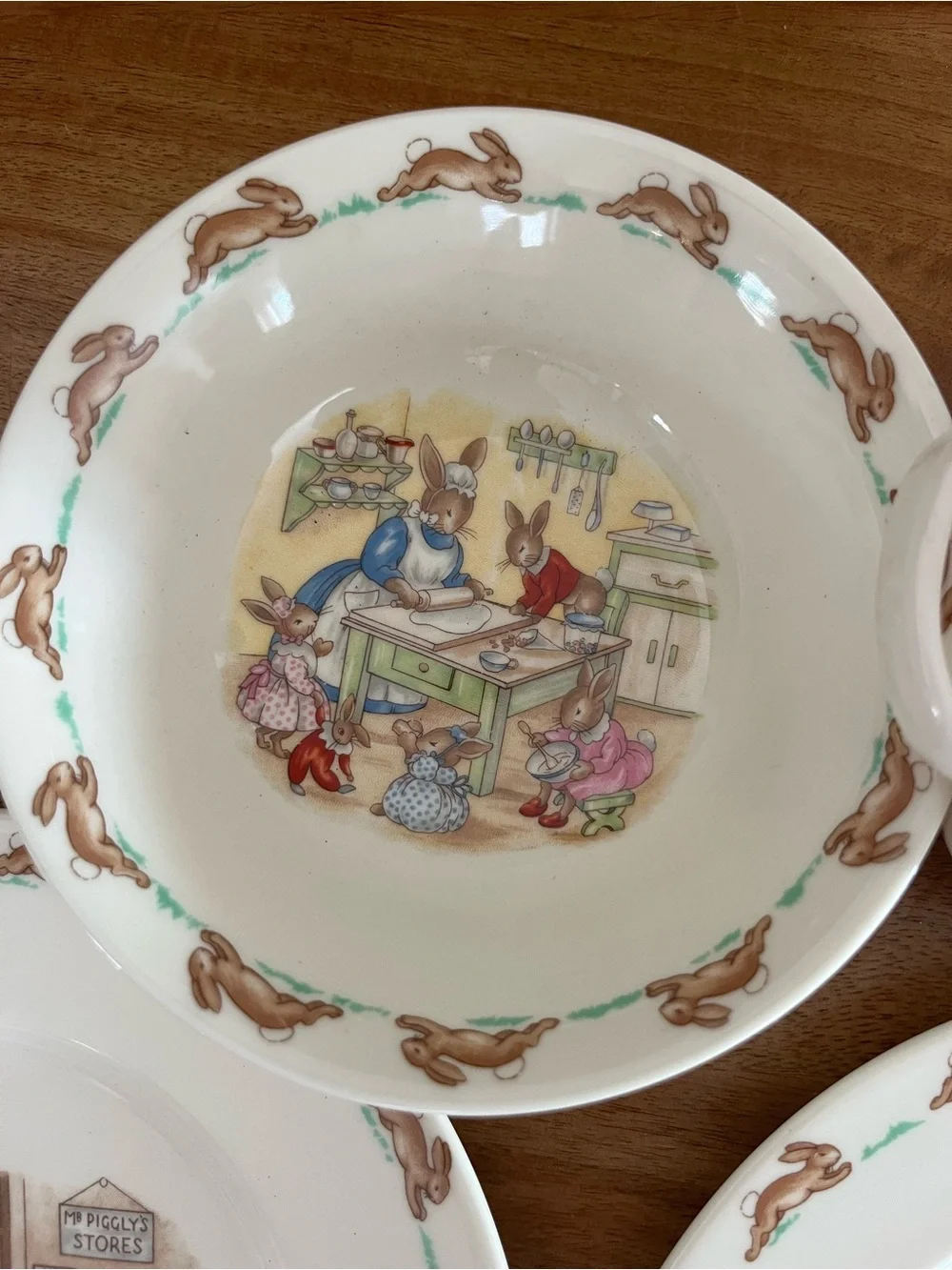 Vintage bunnykins royal doulton 4 piece whimsical rabbit cottagecore set